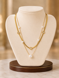 Golden Pearl Layered Necklace
