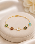 Multicolour Flower Charm Bracelet