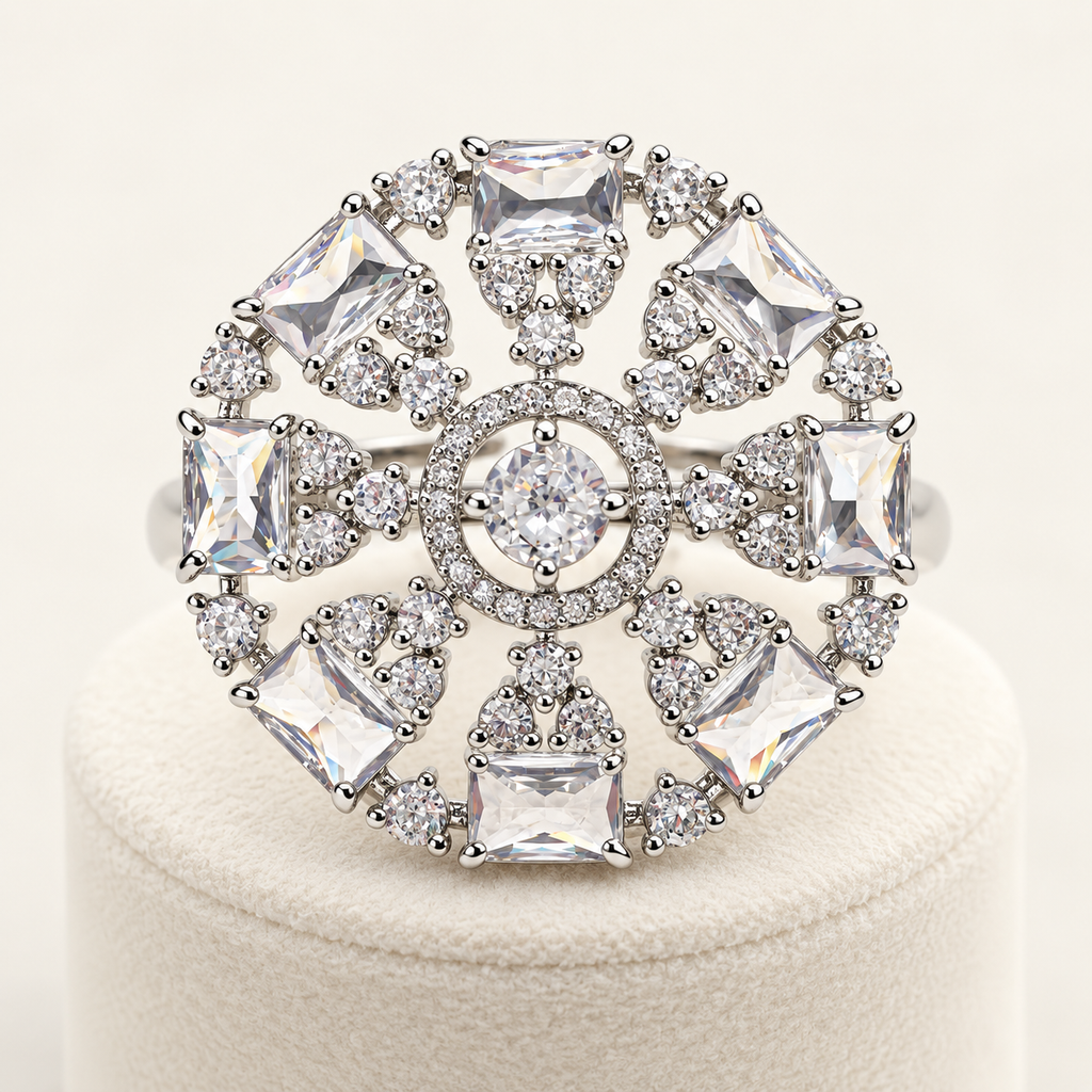 Royal Crystal Statement Ring