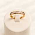 Golden Blush Crystal Band Ring