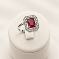 Ruby Halo Statement Ring