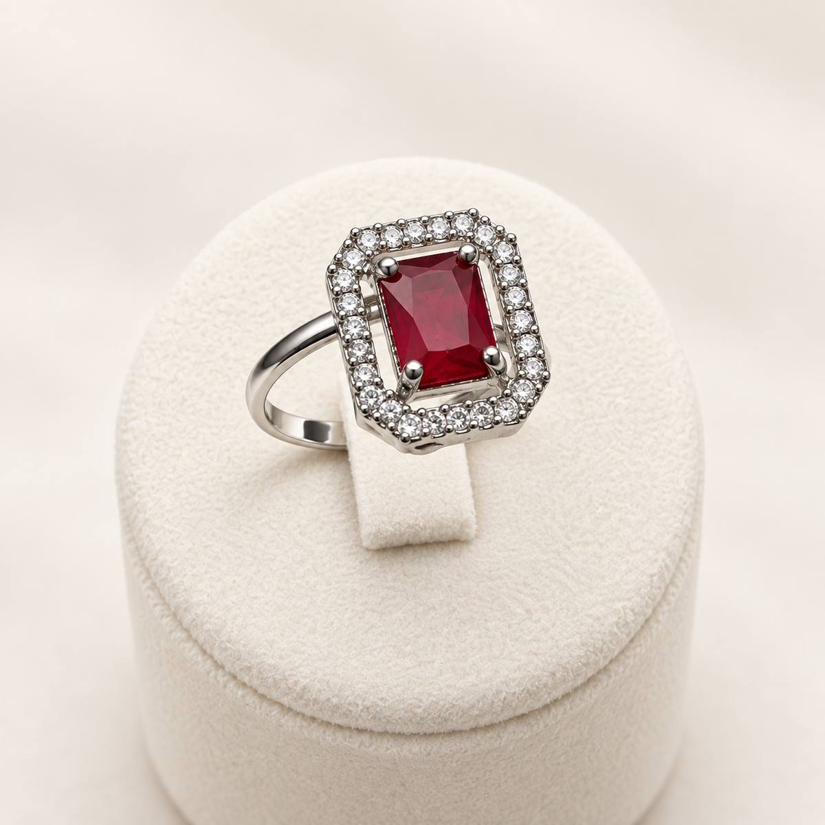Ruby Halo Statement Ring