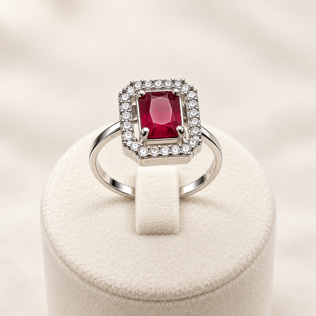 Ruby Halo Statement Ring