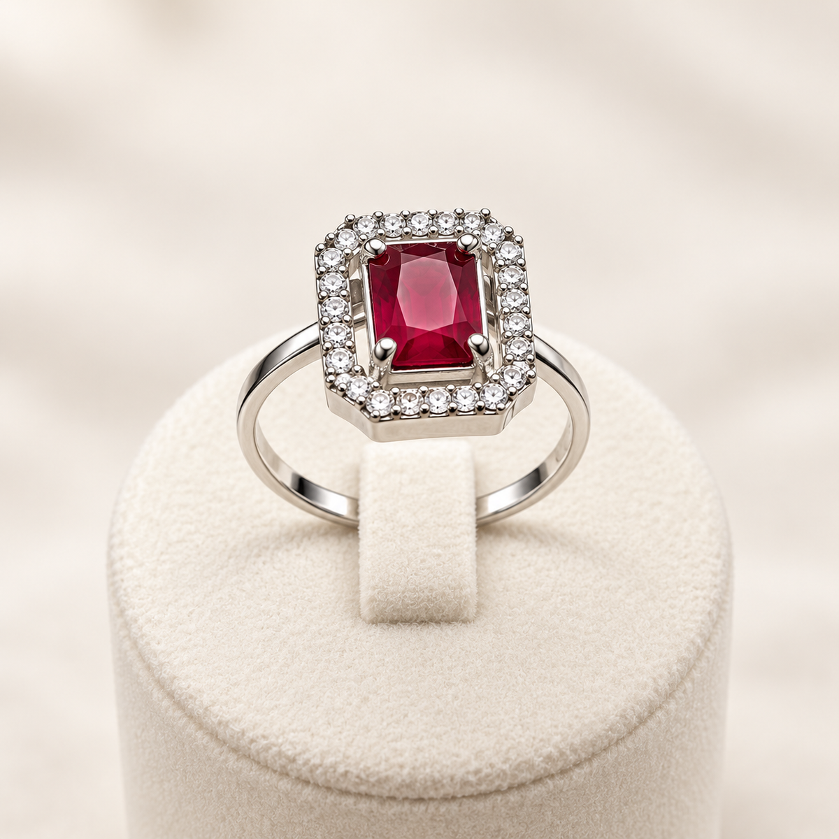 Ruby Halo Statement Ring